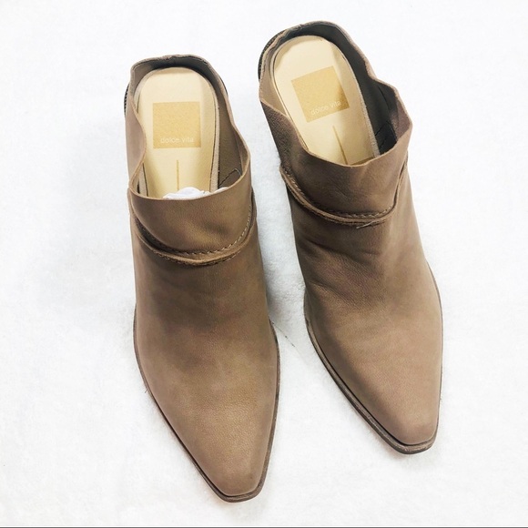 🔥SALE🔥 Anthro Dolce Vita tan soft leather mule booties sz9.5 NWOT - Picture 3 of 10